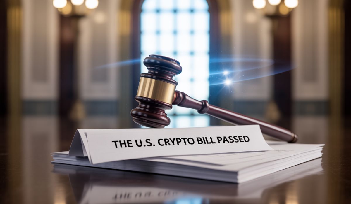 Legislative documents with crypto bills passed in 2025, highlighting key regulations and market impact