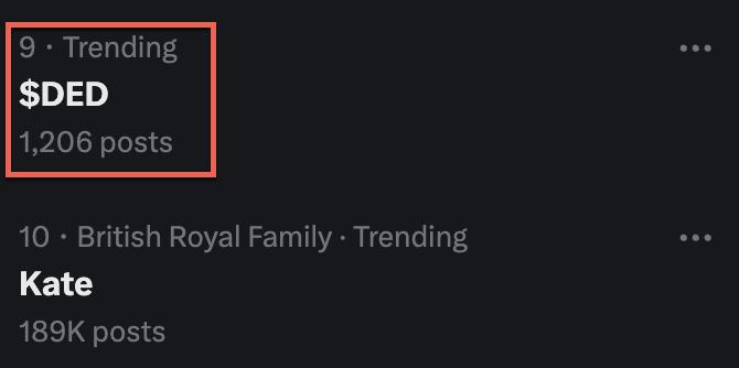 DED Trends on Twitter After Memecoin Snapshot Announcement 3 x6mfMXaMnhKtDlqyKhO7V7su0gVoNp